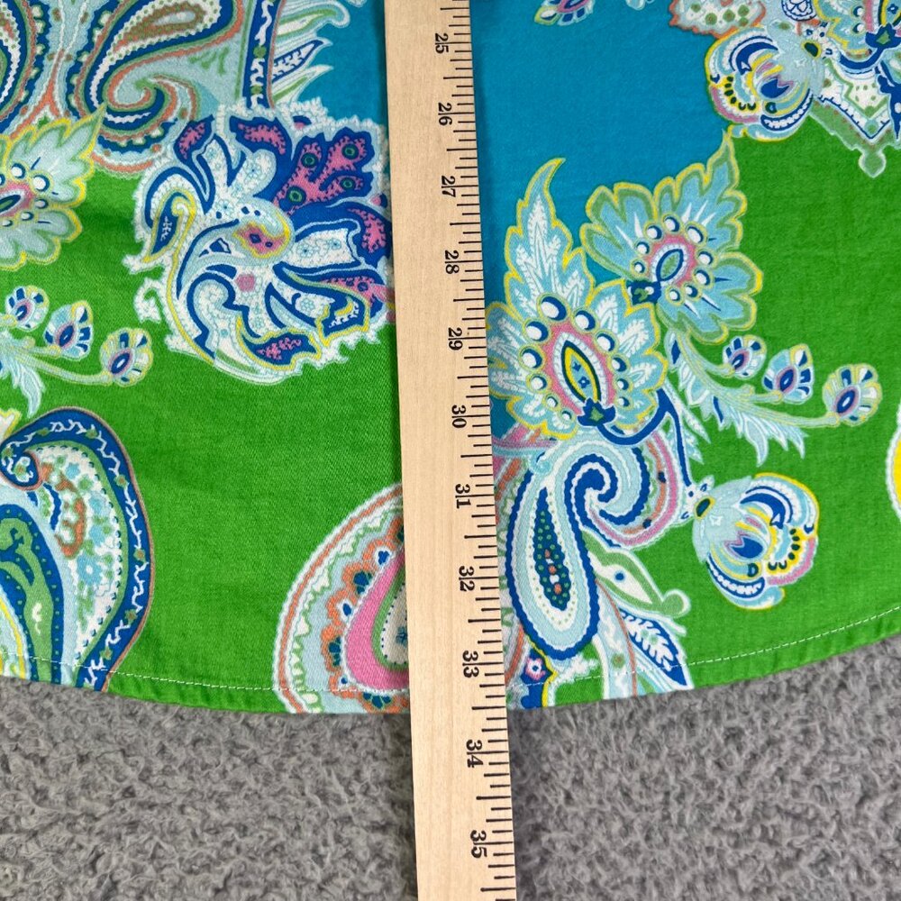 Lauren Ralph Lauren Pajama Dress Womens Medium Green Paisley PJ Top Button - Picture 7 of 10